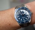 blue Tudor Black Bay 58 wrist shot