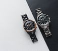 Rado Captain Cook High-Tech Ceramic Chronograph refs. R32190153 and R32189313, flat-lay