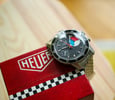 Heuer Skipper Ref. 7764 hanging off edge of Heuer box