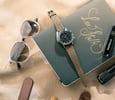 Lex's Everyday Carry Essentials — Lex's Everyday Carry Essentials — Omega Speedmaster Replica 3594.50, Ray-ban RB4378 sunglasses, Bergeon pocket knife, lume flashlight, and personalized Audemars Piguet notebook on Mismo M/S Canvas Shopper bag