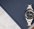 Omega Speedmaster Calibre 321 flat-lay on book