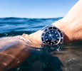 Rolex Sea-Dweller 16600 wrist shot on surface of water