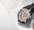 Armin Strom Mirrored Force Resonance Zeitgeist 1665 propped up on strap
