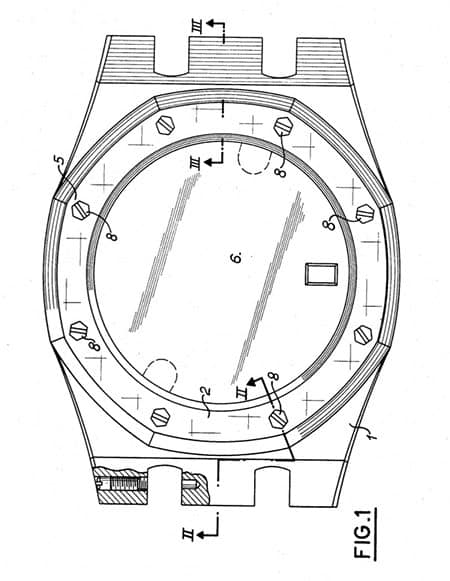 US Patent 3756017 – Gerald Genta’s Royal Oak Watch Case Design