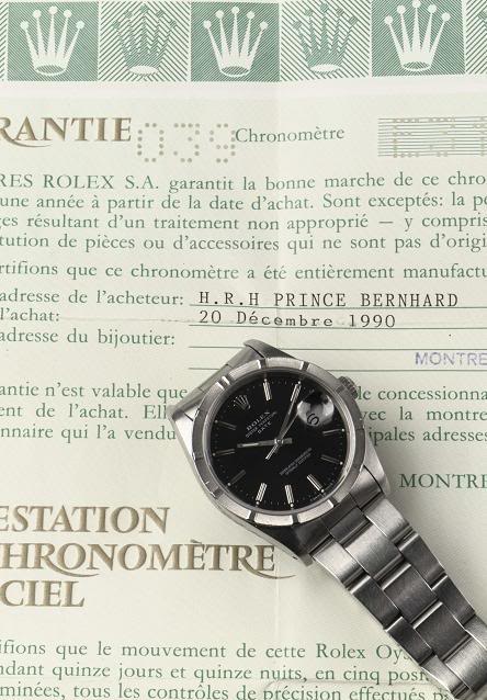 Rolex of H.R.H. Prince Bernhard for auction