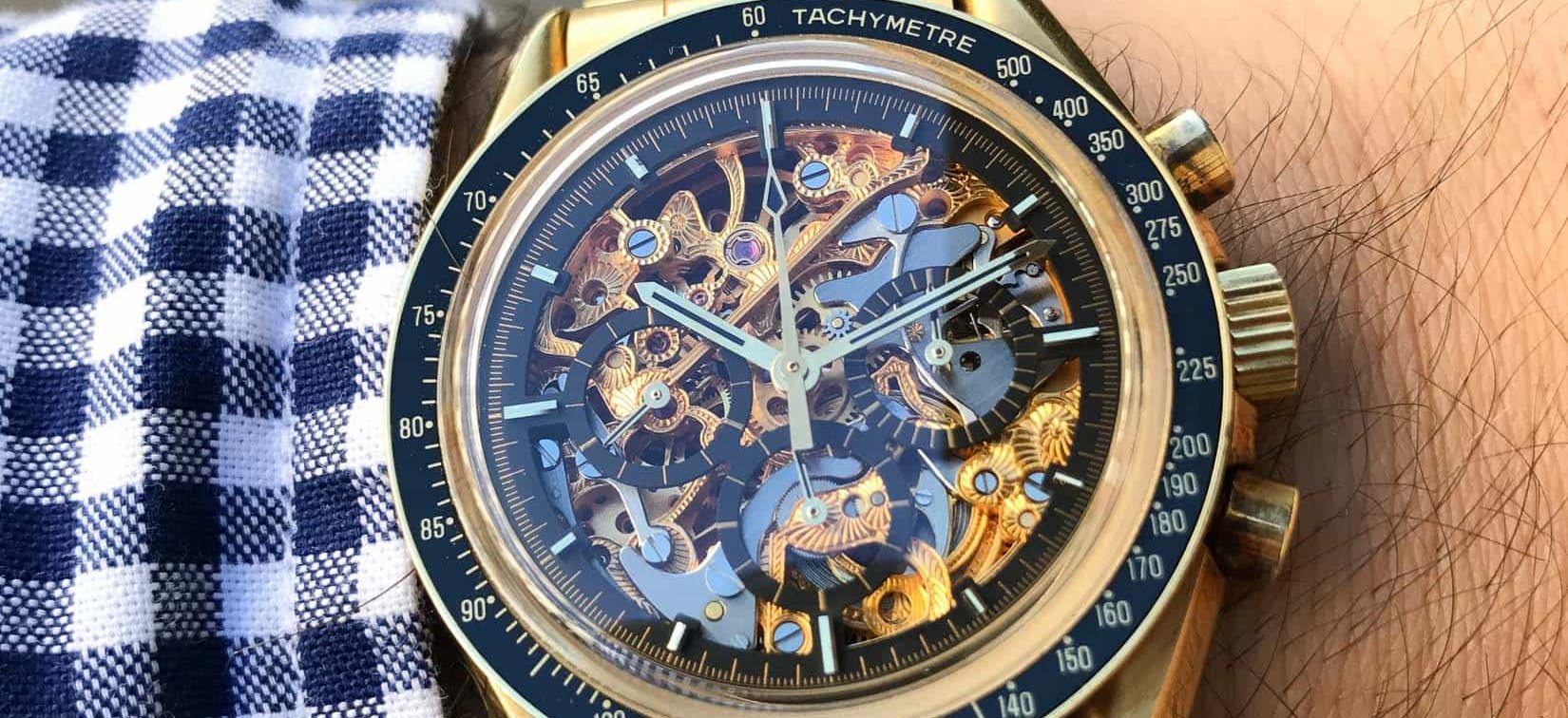 gold skeleton Speedmaster
