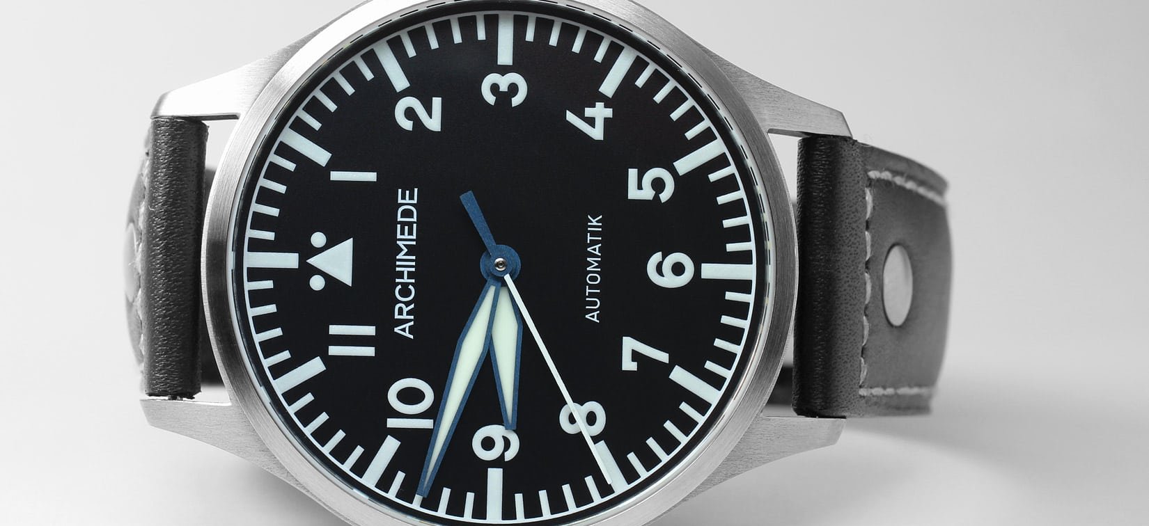 ARCHIMEDE: In-House Fabricated Blued-Steel Watch Hands for Pilot 42 A & H