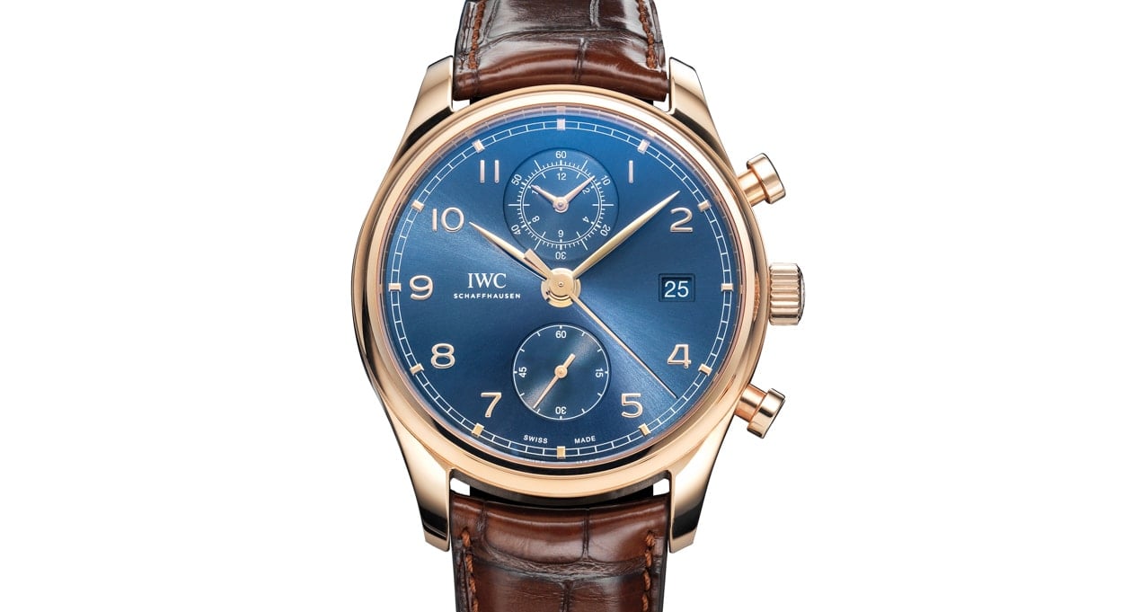 IWC Portugieser Chronograph Classic Bucherer Blue Editions in Red Gold