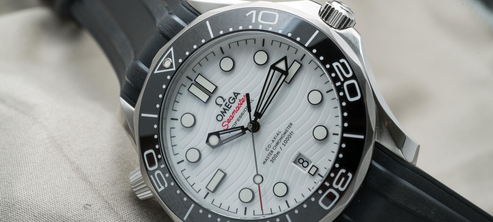 Omega Seamaster Diver 300M With White Ceramic Dial