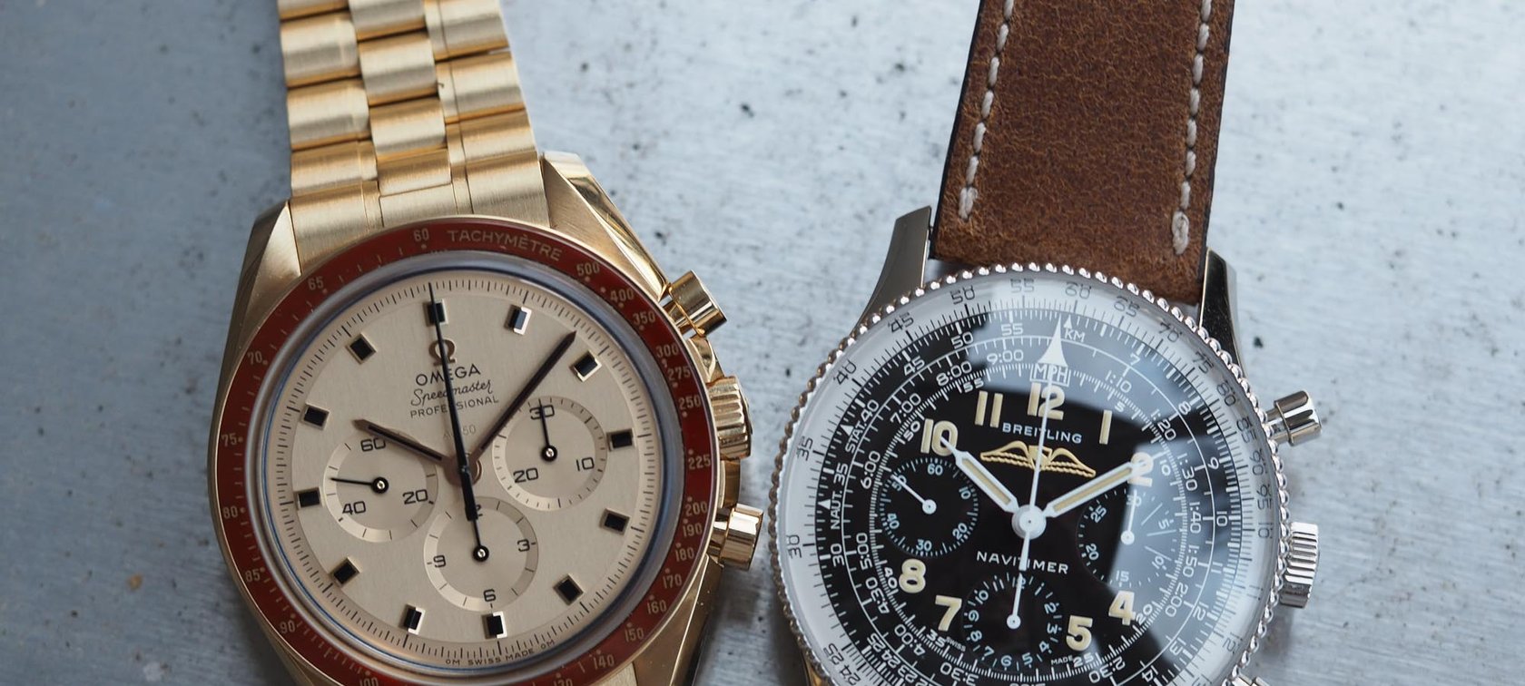 Omega Speedmaster Apollo 11 and the Breitling Navitimer 806