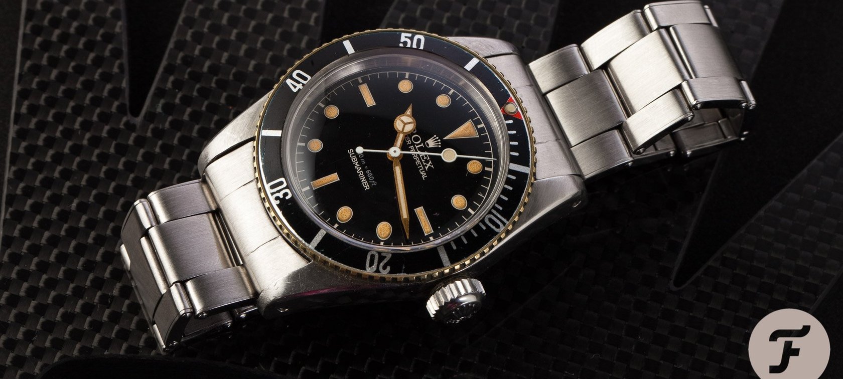 Rolex Submariner 6538 Big Crown Carbon Logo.005