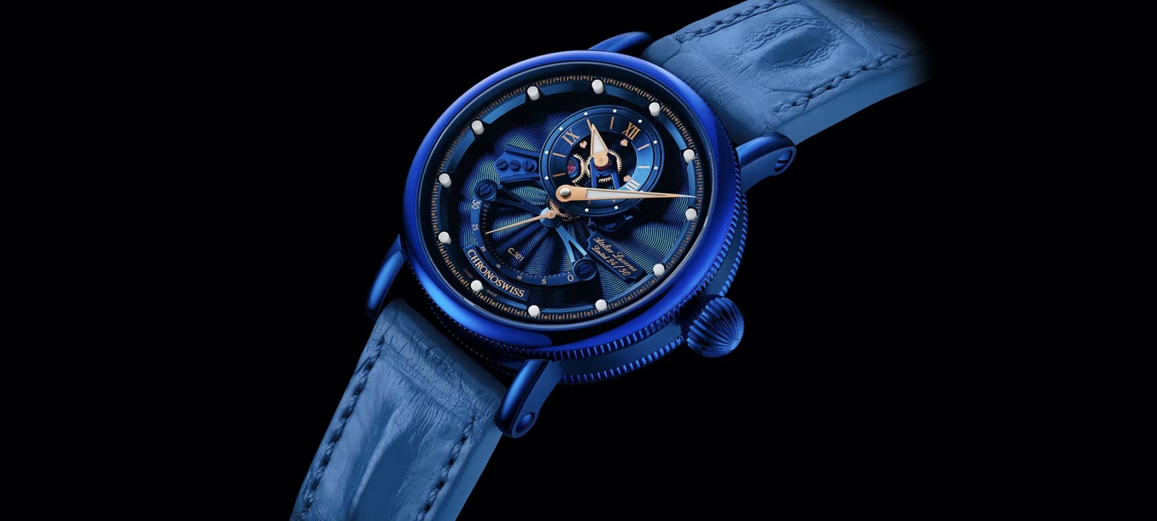 Chronoswiss Open Gear ReSec In Blue And Gold