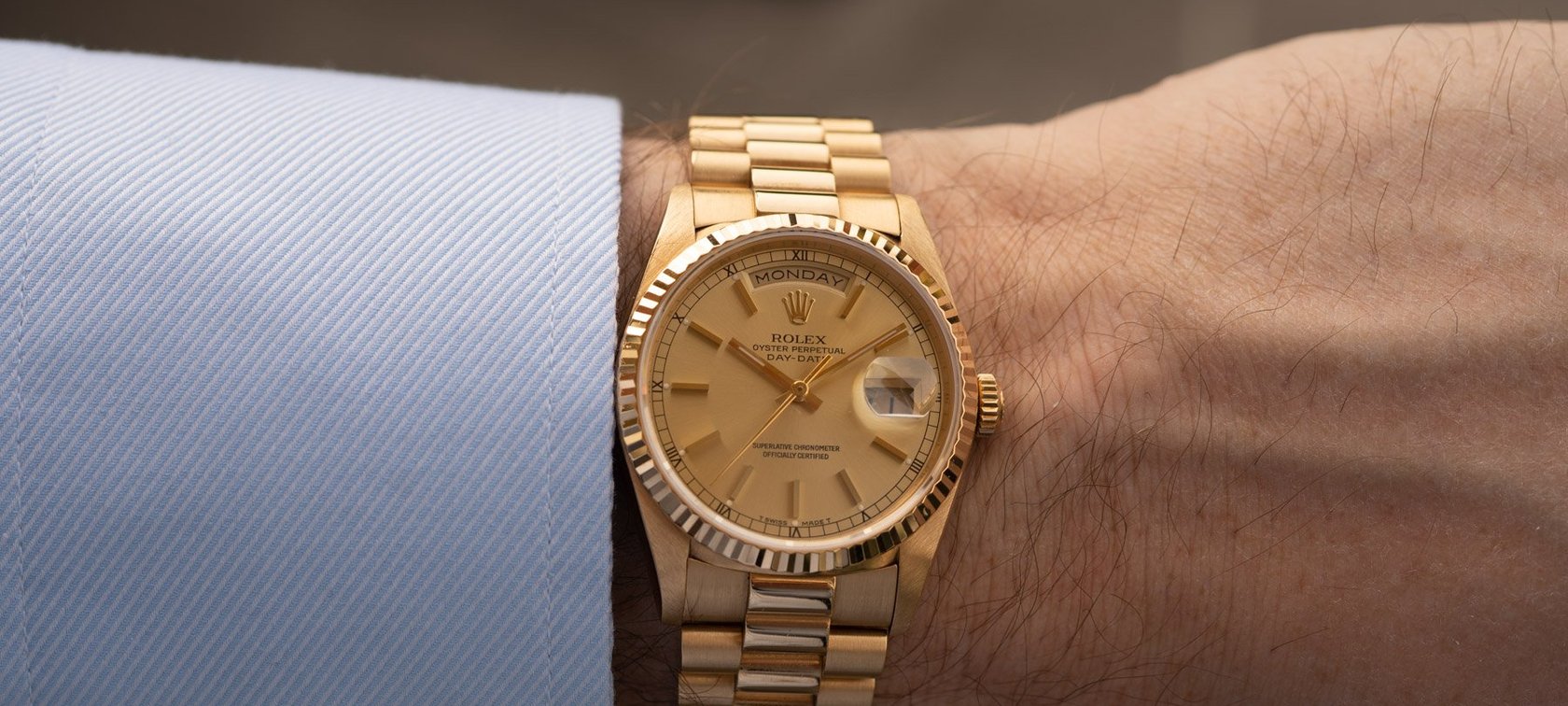 Wristshot Rolex Day-Date 18238 with President bracelet