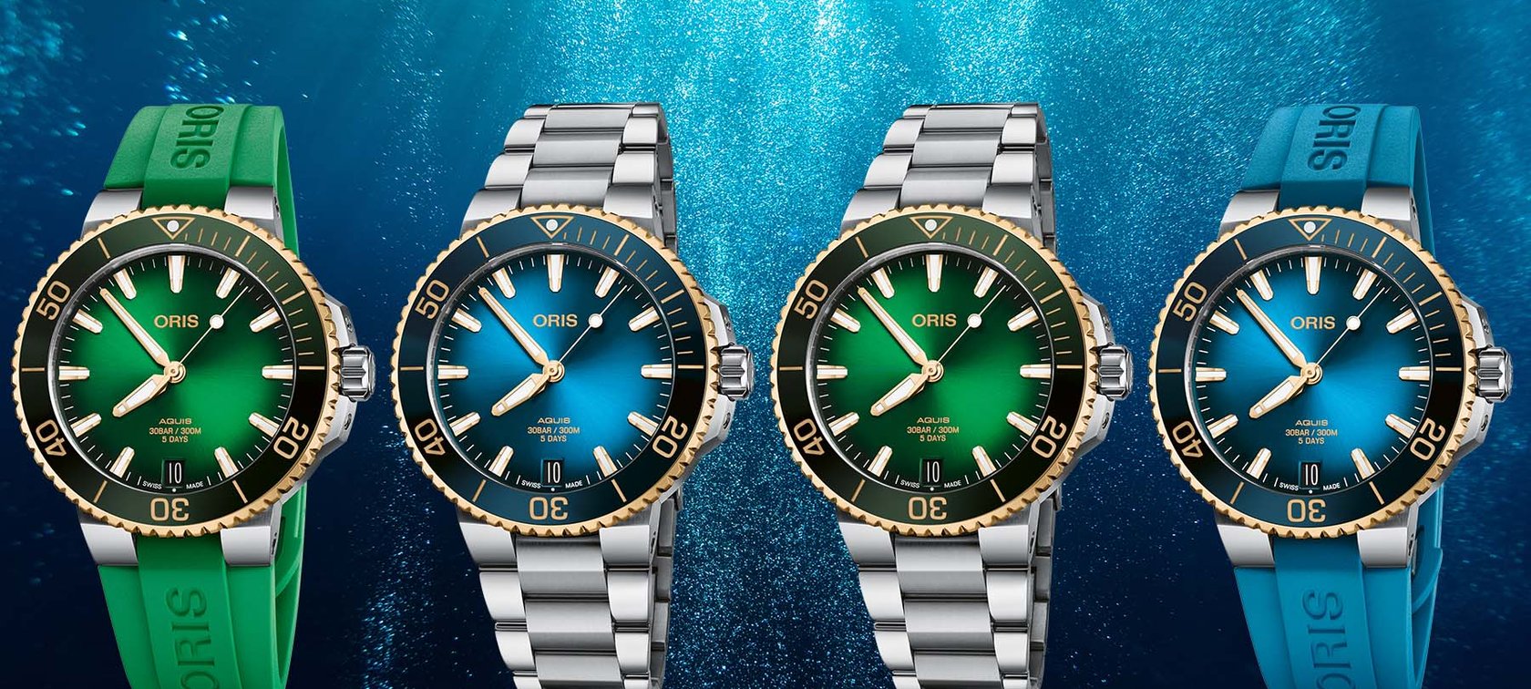 Oris Makes A Splash With Two New Aquis Date Calibre 400 Dive Watches In Steel And Gold