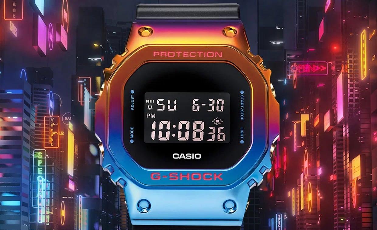 Hands-On Watch Review: The Unfathomably Kitsch Casio Rainbow Metal GM-5600SN