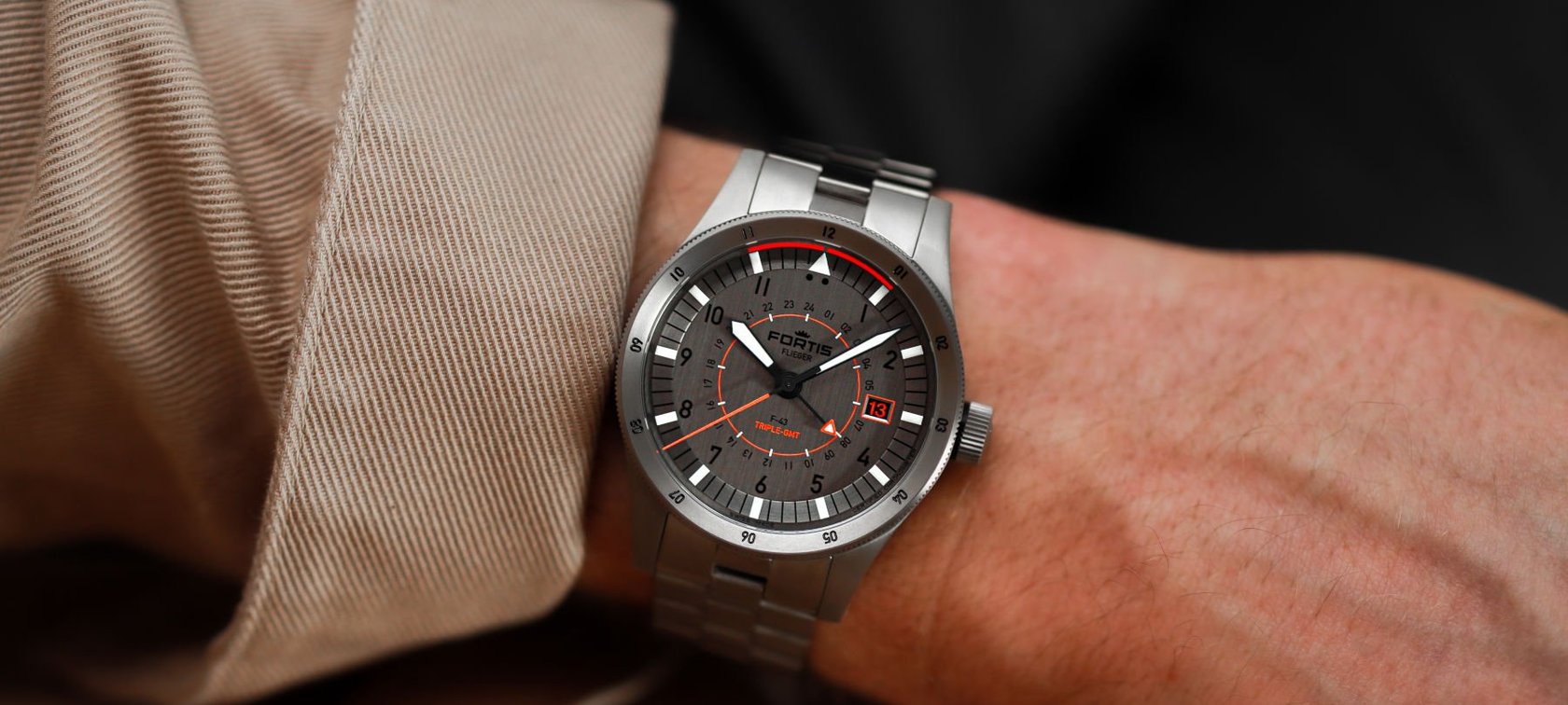 Fortis Flieger F-43 Triple-GMT