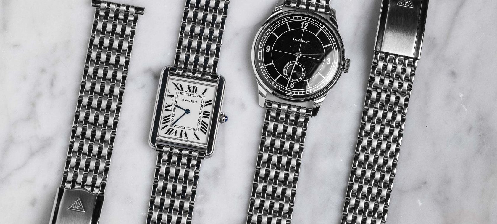 Forstner 9-Row Beads Of Rice Stainless Steel Watch Bracelet