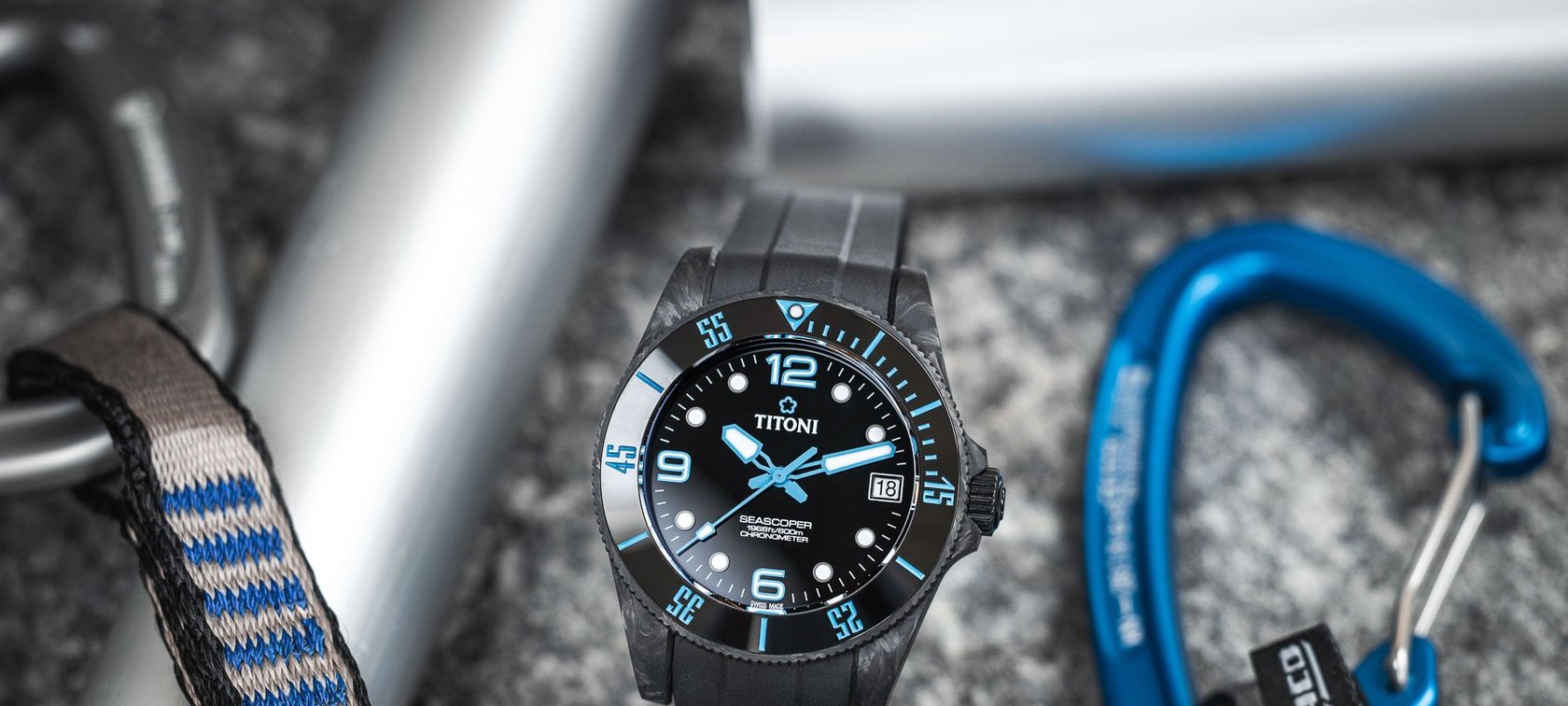 Hands-On With The Impressive Titoni Seascoper 600 Blue CarbonTech Dive Watch