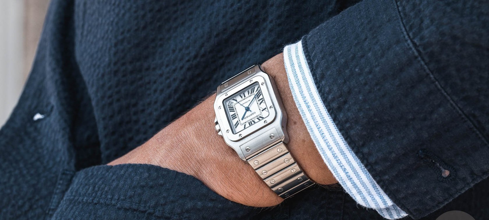 Daan’s most worn watch of 2024 — Cartier Santos Galbée XL pocket shot