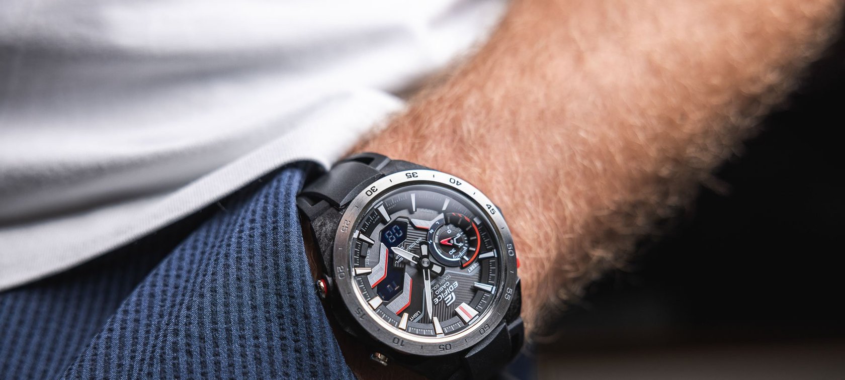 Hands-On With The Casio Edifice Windflow ECB-2200P-1A — How Race Car Design Influences Watch Design