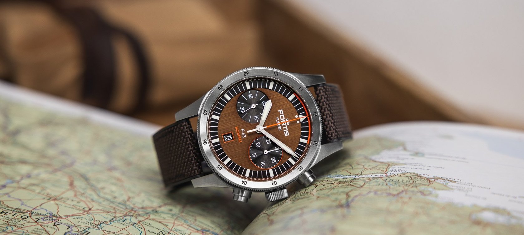 Fratello × Fortis Flieger F-43 Bicompax Umber Brown Capsule Edition
