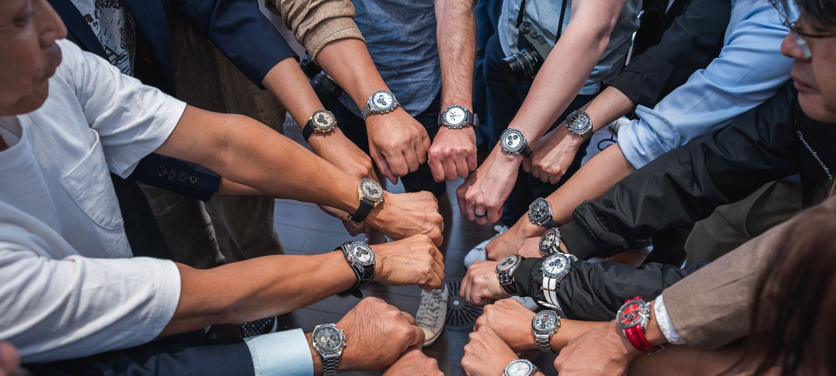 group wrist shot with Speedmaster watches from 2023 Speedy Tuesday event in Tokyo