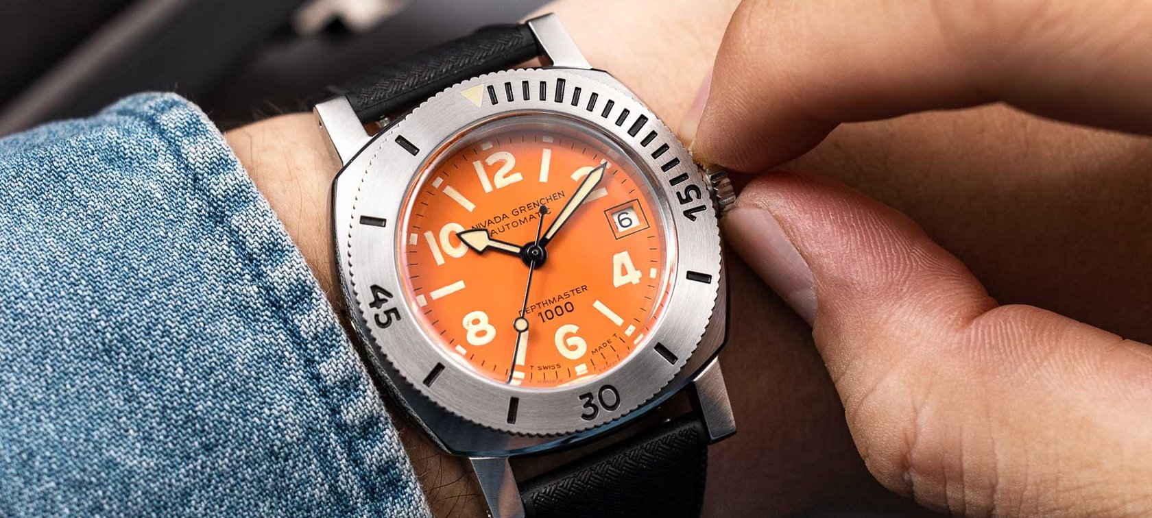 Nivada Grenchen Depthmaster Orange LE NOS parts