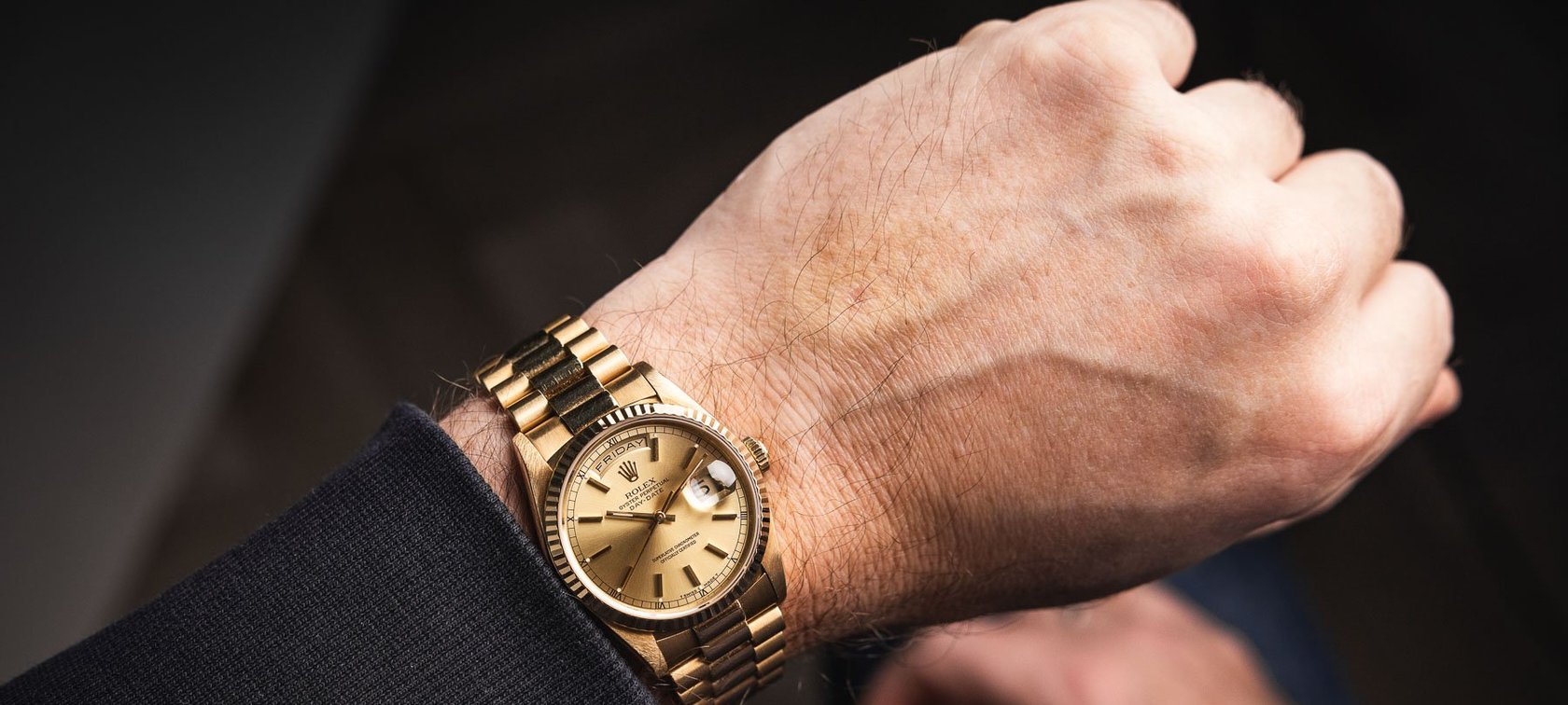 36mm Rolex Day-Date ref. 18238 on wrist