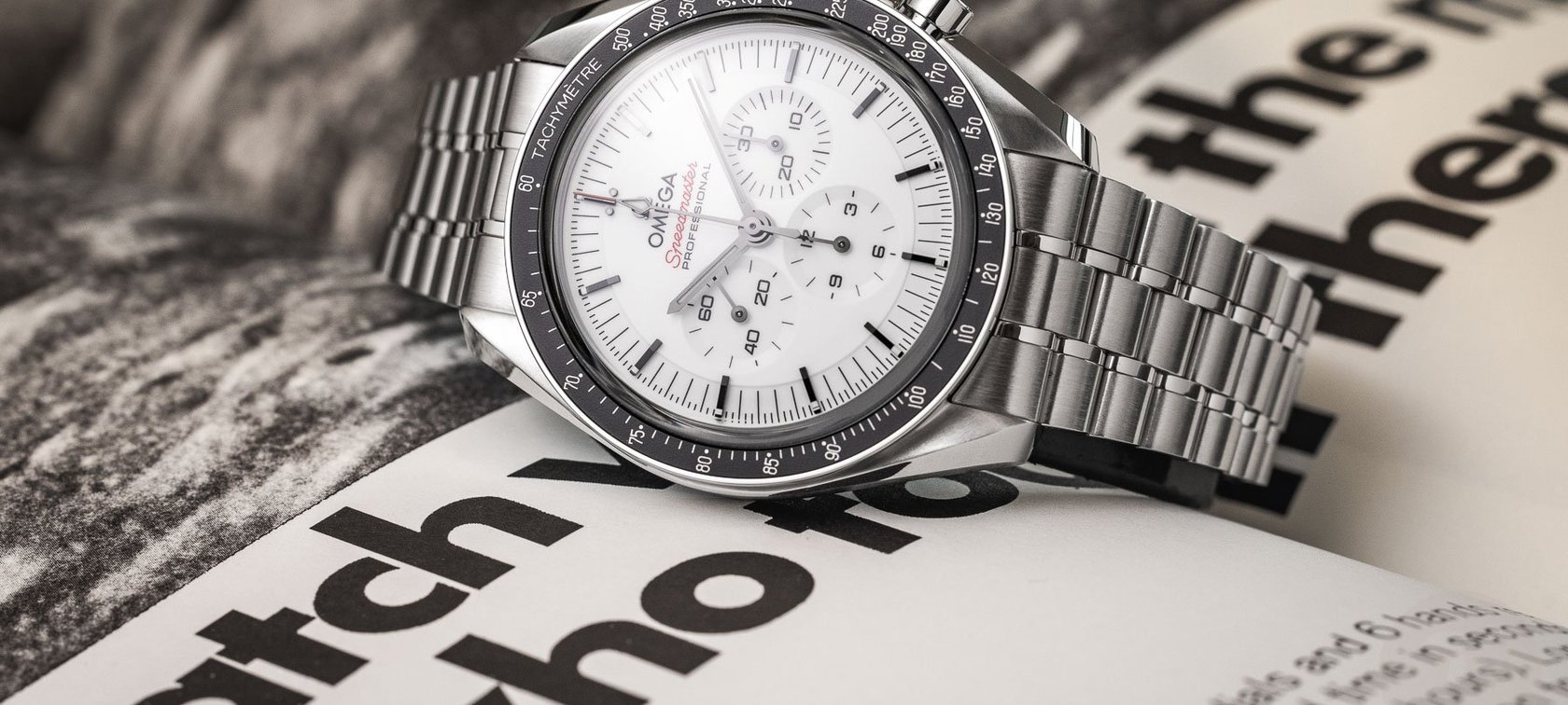 white-dial Omega Speedmaster Professional