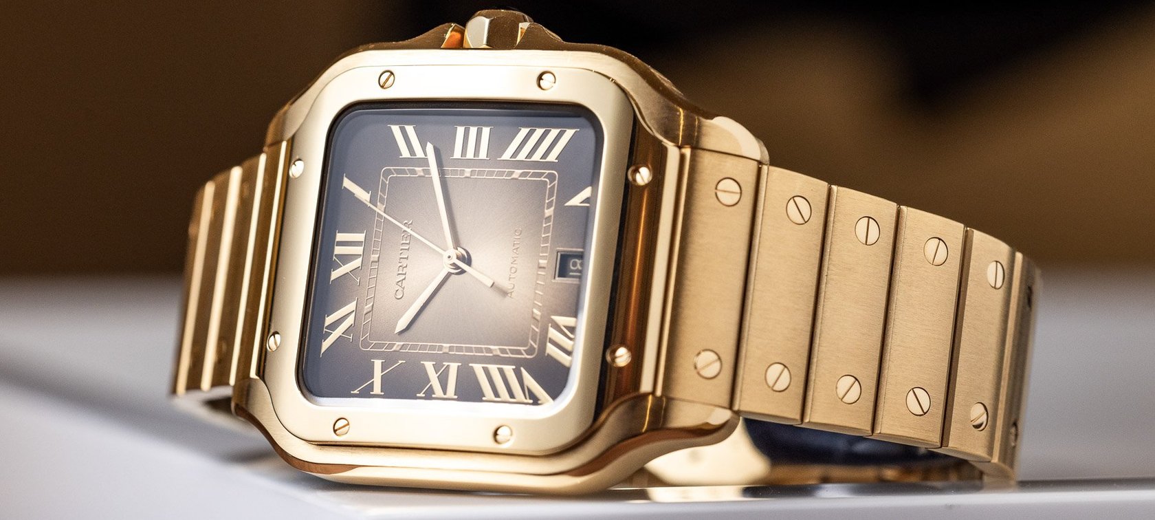 gold Cartier Santos WGSA0095