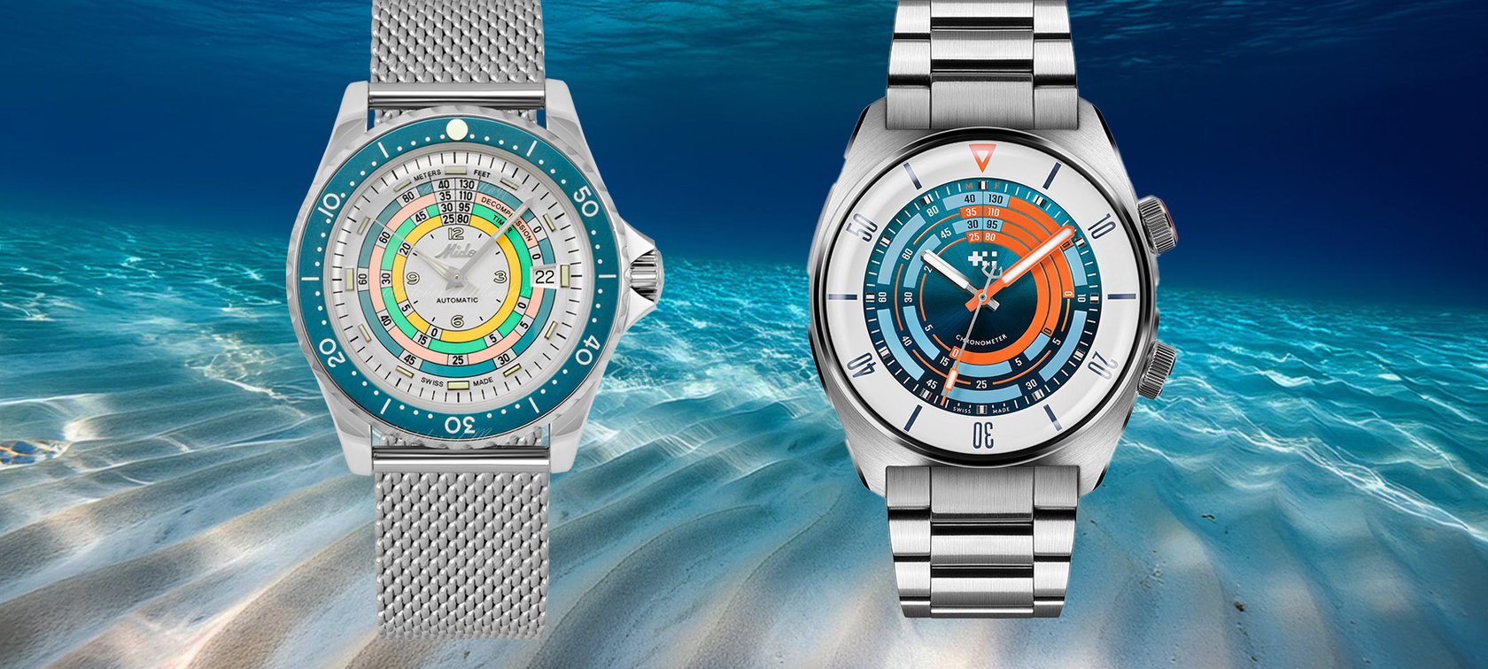 Sunday Morning Showdown: Mido Ocean Star Decompression Timer 1961 Vs. Christopher Ward C65 Super Compressor Elite