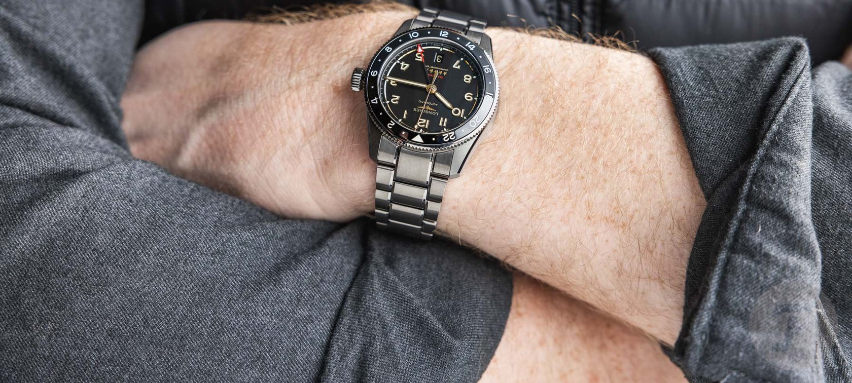 Imagining Current Brands As Independent Watchmakers— Longines Zulu Time Titanium on the wrist