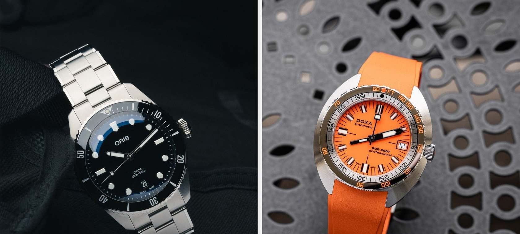 Oris Divers Date vs. Doxa Sub 200T header