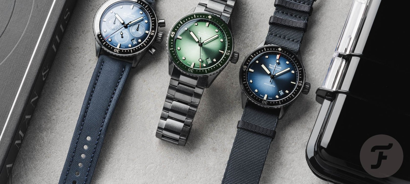 ceramic Blancpain Fifty Fathoms Bathyscaphe Time & Date and Chronographe Flyback