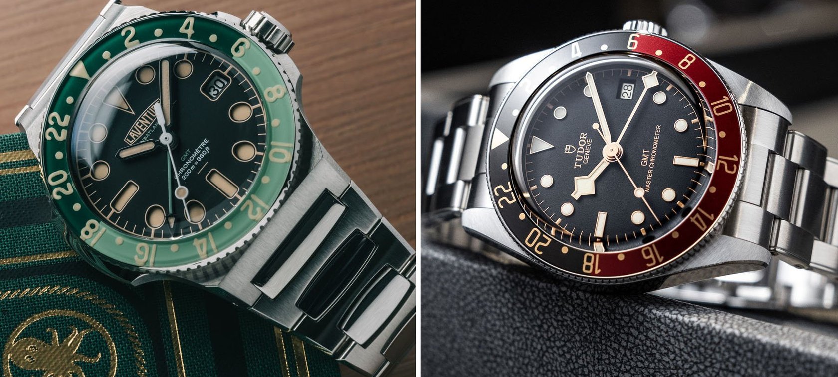 Laventure Transatlantique II GMT vs. Tudor Black Bay 58 GMT banner