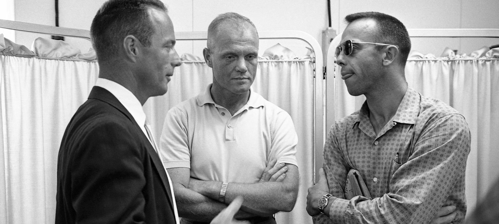 Astronauts Scott Carpenter, John Glenn, and Alan Shepard