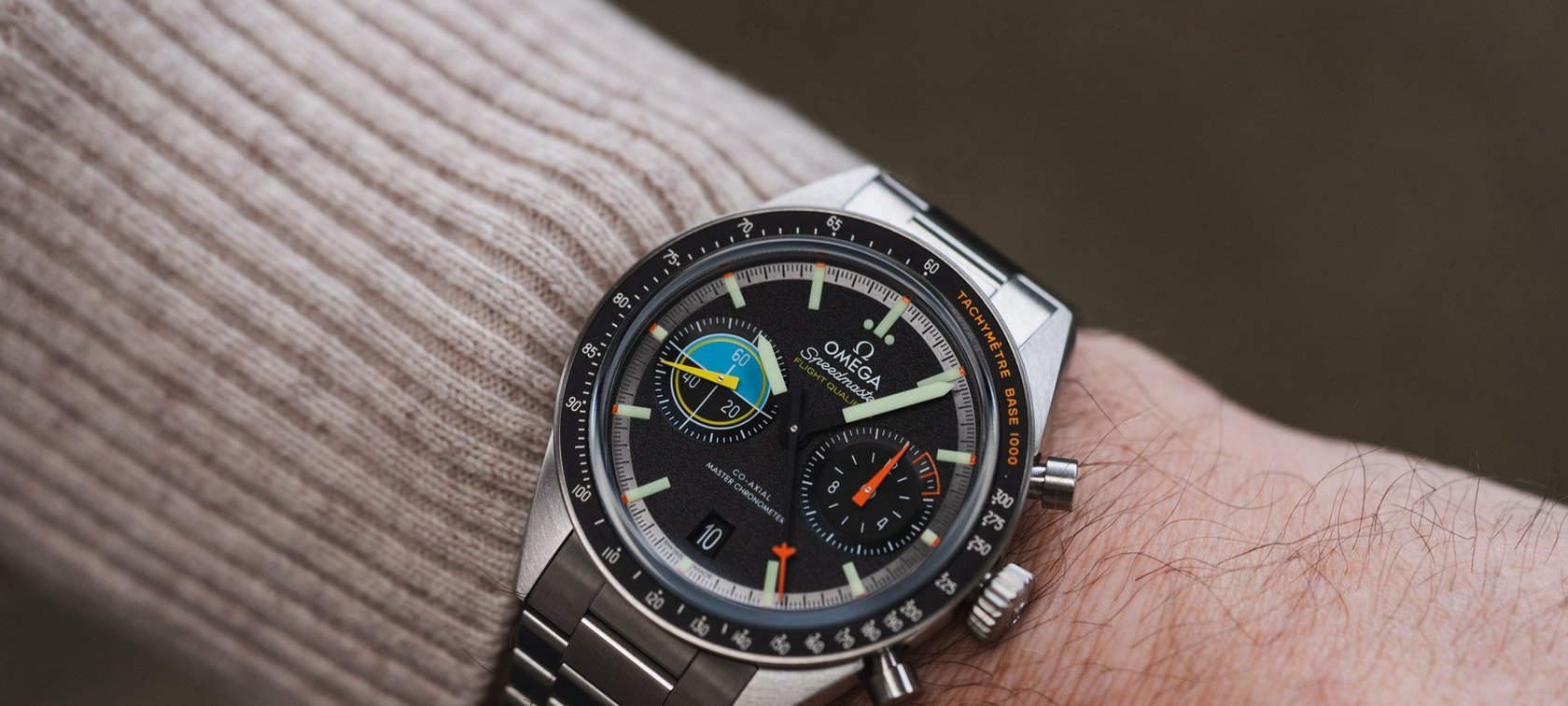 Omega Speedmaster Pilot Flight Qualified wrist shot header