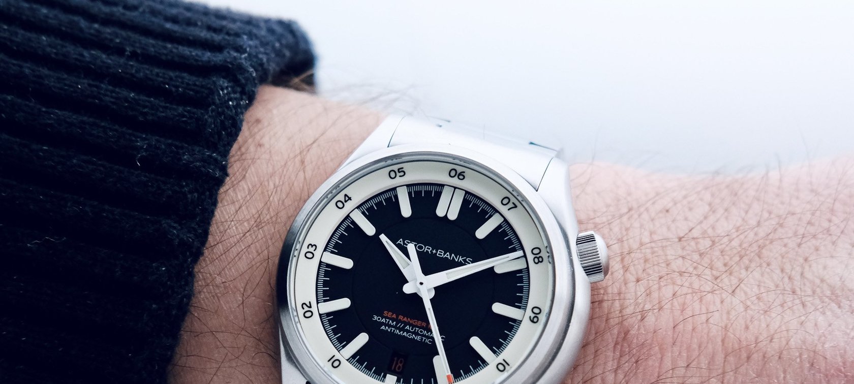 Astor+Banks Sea Ranger M2 Black wrist shot header