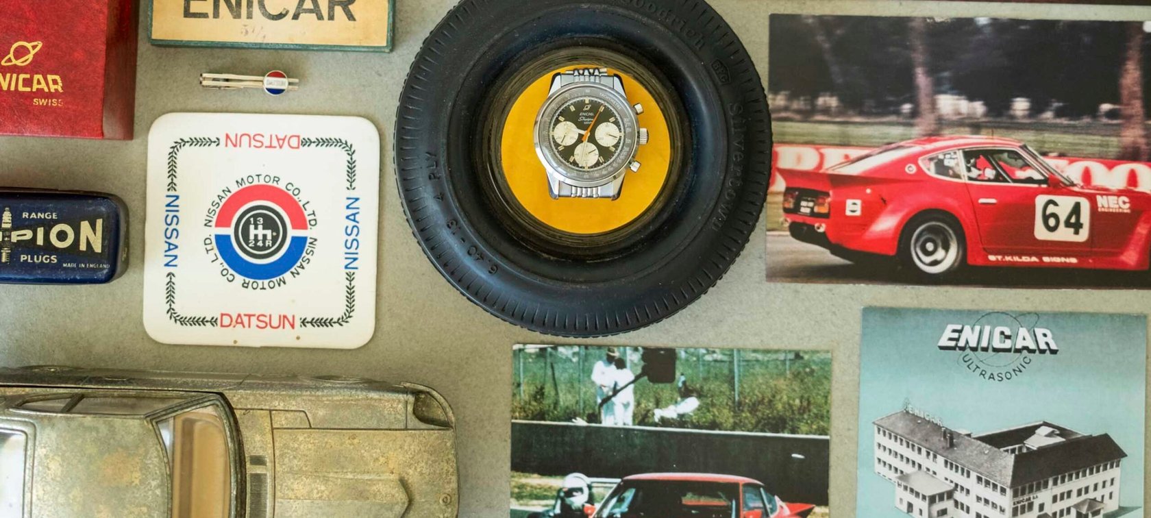 Enicar Sherpa Graph among Datsun memorabilia