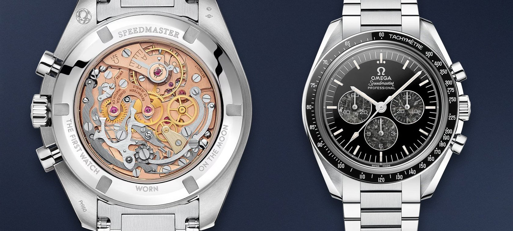 platinum Omega Speedmaster Calibre 321 with flat-link bracelet — header image