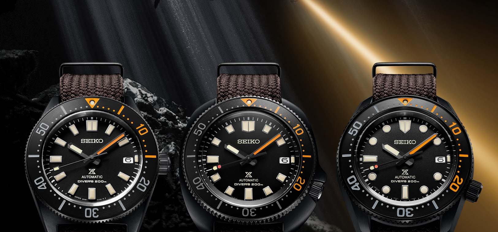black orange dive watch