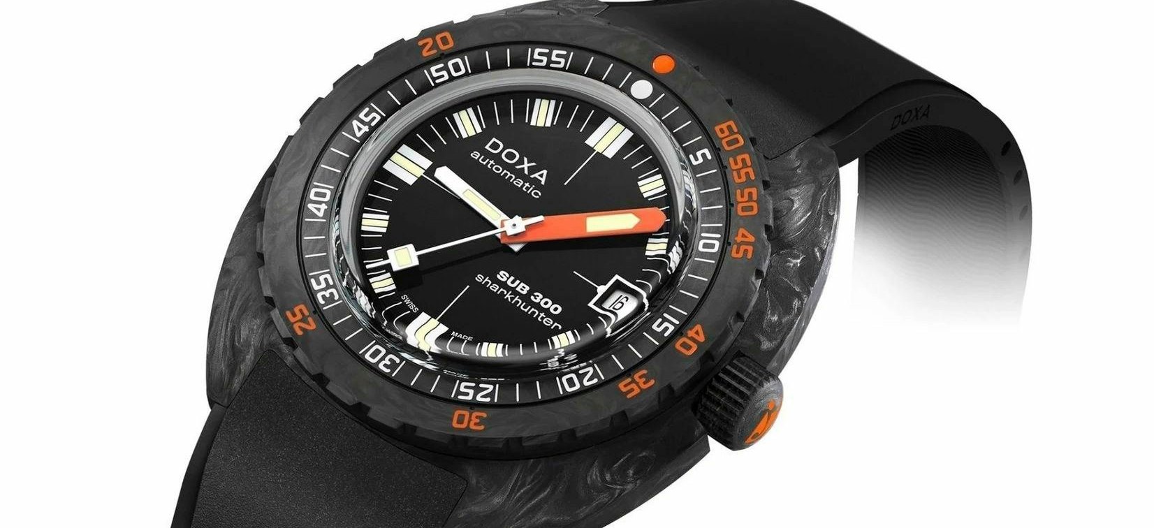 orange black dive watch