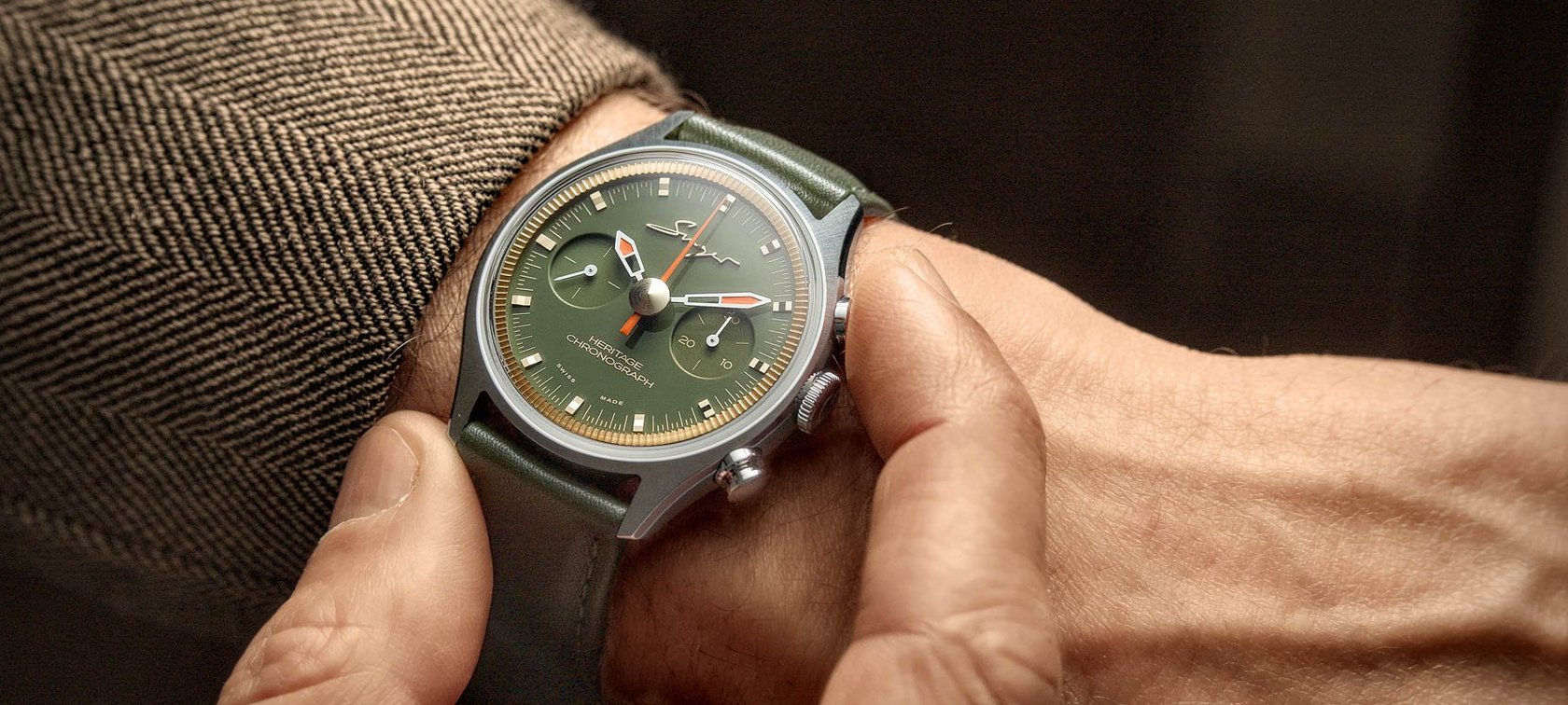 Singer Heritage Chronograph on wrist