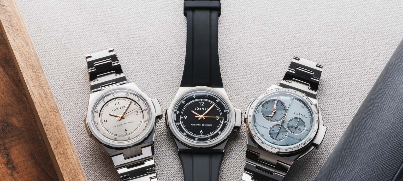 Löbner Sledge Silver, Sledge Black Rubber, and Steelracer Ice