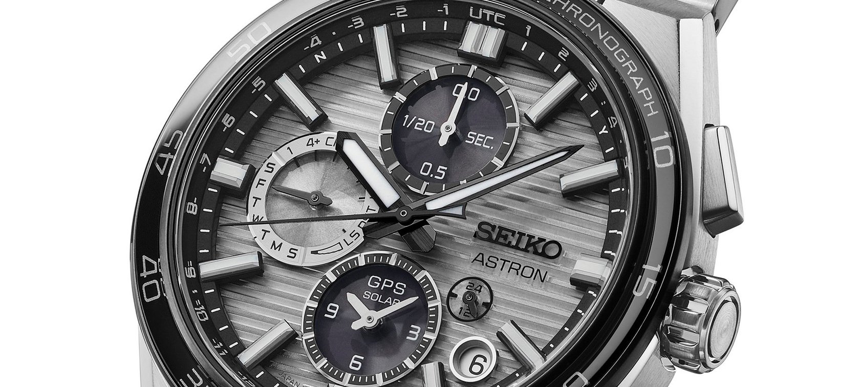 The edgy Seiko Astron GPS Solar Dual-Time Chronograph 5X83