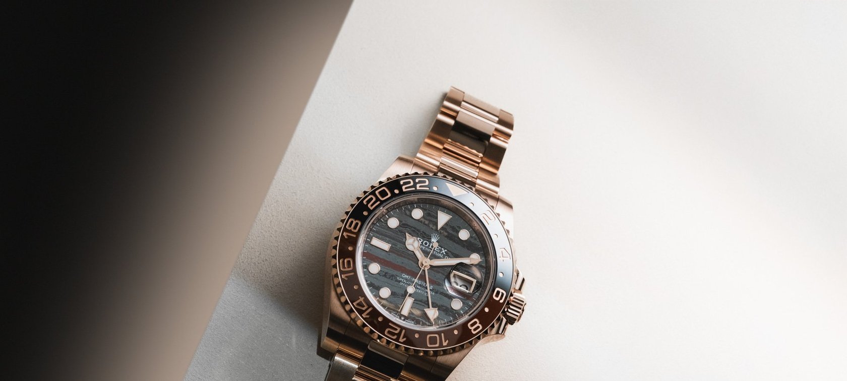 Rolex GMT-Master II ref. 126715CHNR with tiger iron dial, flat