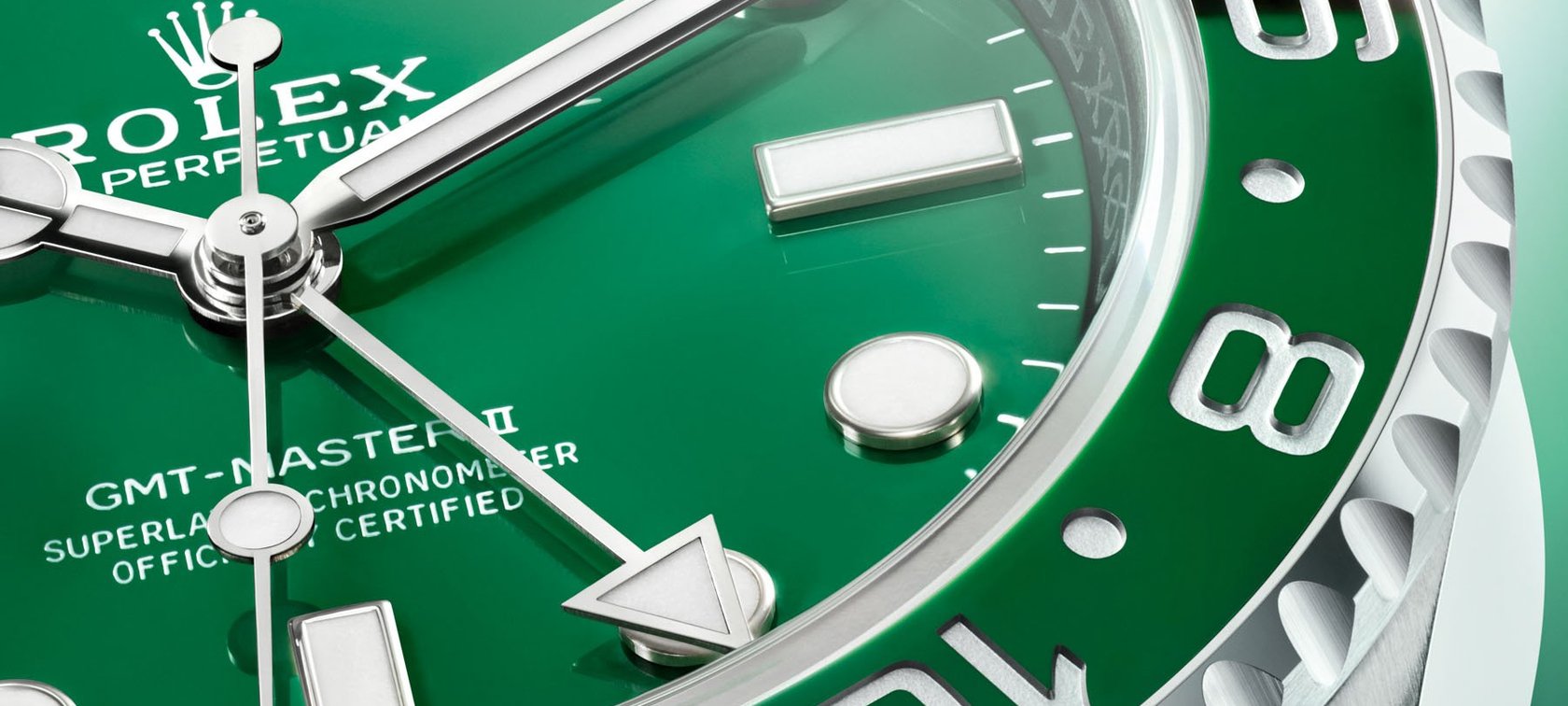 Rolex GMT-Master II ref. 126729VTNR dial close-up