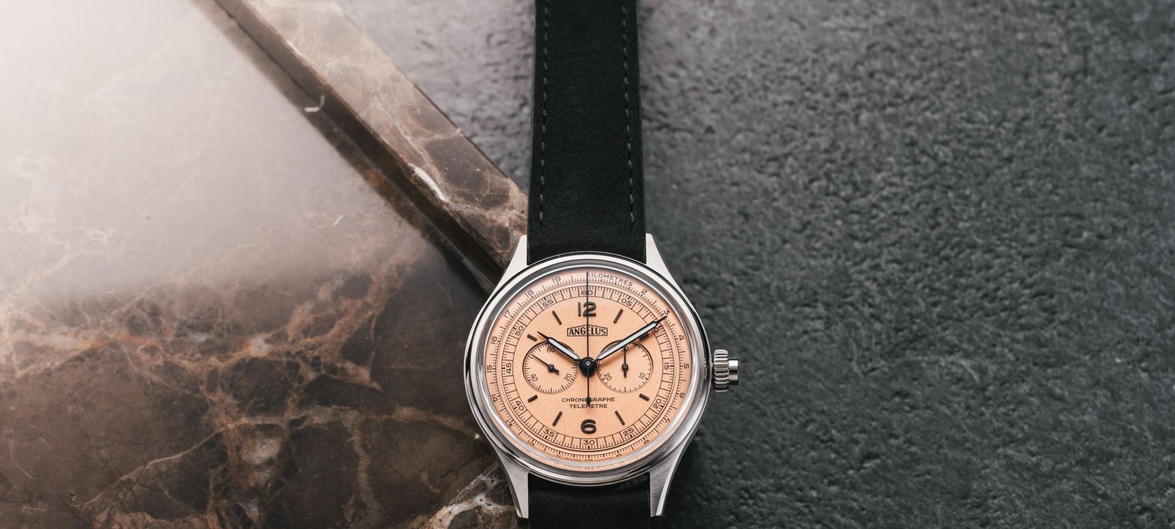 Angelus Chronographe Télémètre Steel Rose