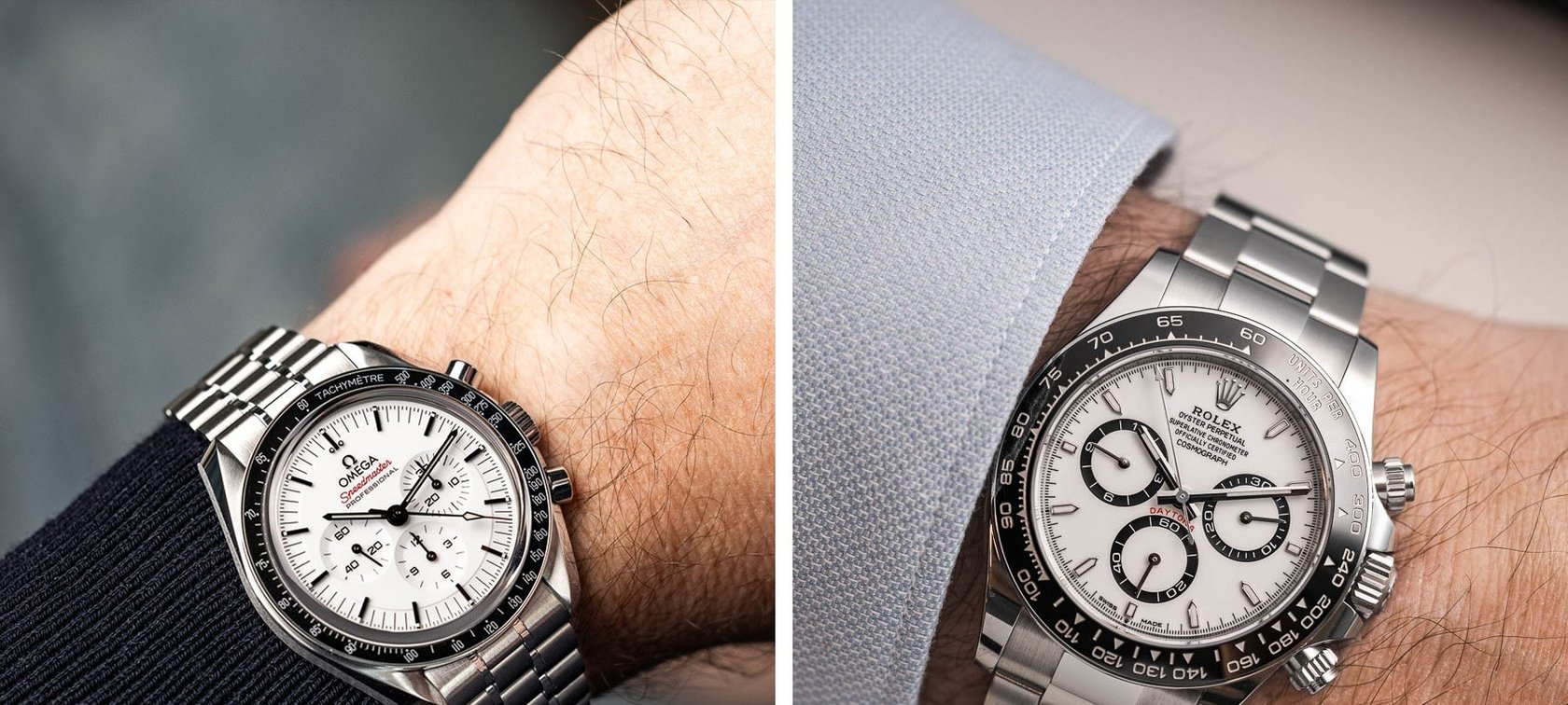 Sunday Morning Showdown: Omega Speedmaster Moonwatch Vs. Rolex Cosmograph Daytona