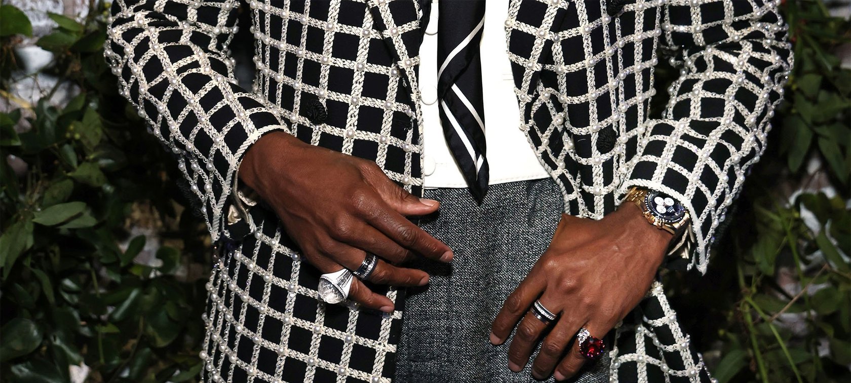 Colman Domingo wearing unreleased Moonshine Gold Omega Speedmaster